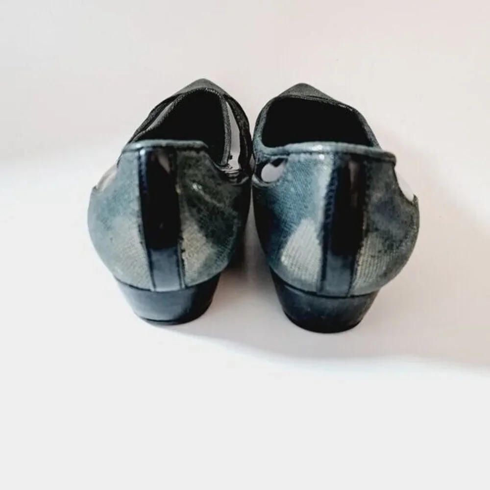 Donald J.Pliner Nevina Pointed Leather Metallic Flats Size‎ 6.5